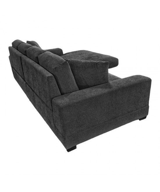 Γωνιακός καναπές Cornerdo pakoworld αναστρέψιμος ύφασμα σε ανθρακί απόχρωση 265x175x85εκ