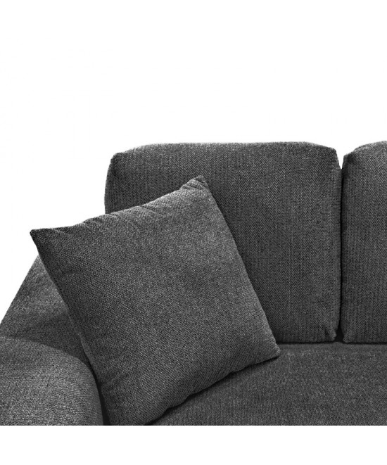 Γωνιακός καναπές Cornerdo pakoworld αναστρέψιμος ύφασμα σε ανθρακί απόχρωση 265x175x85εκ