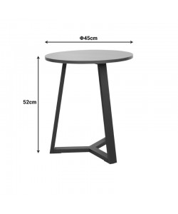 Βοηθητικό τραπέζι Trepolo pakoworld σε καρυδί απόχρωση με μαύρο μέταλλο Φ45x52εκ