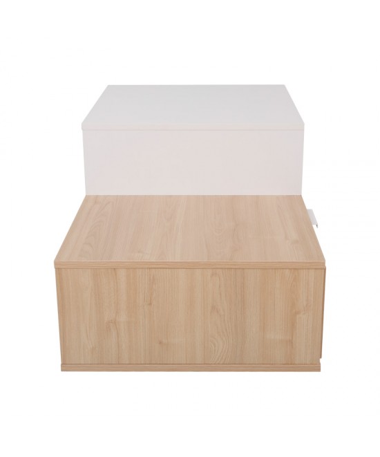 Τραπέζι σαλονιού Vople pakoworld σε φυσική-λευκή απόχρωση 90x50x40εκ