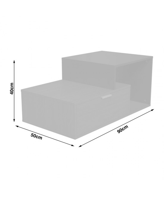 Τραπέζι σαλονιού Vople pakoworld σε φυσική-λευκή απόχρωση 90x50x40εκ