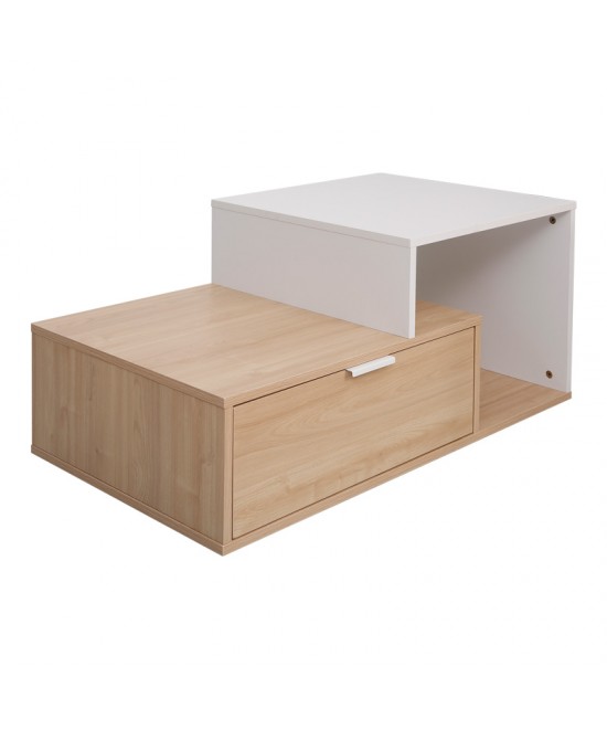 Τραπέζι σαλονιού Vople pakoworld σε φυσική-λευκή απόχρωση 90x50x40εκ