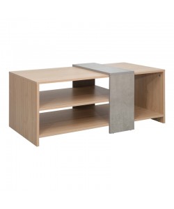 Τραπέζι σαλονιού Cozeto pakoworld σε φυσική με γκρι cement απόχρωση 100x53x41.5εκ