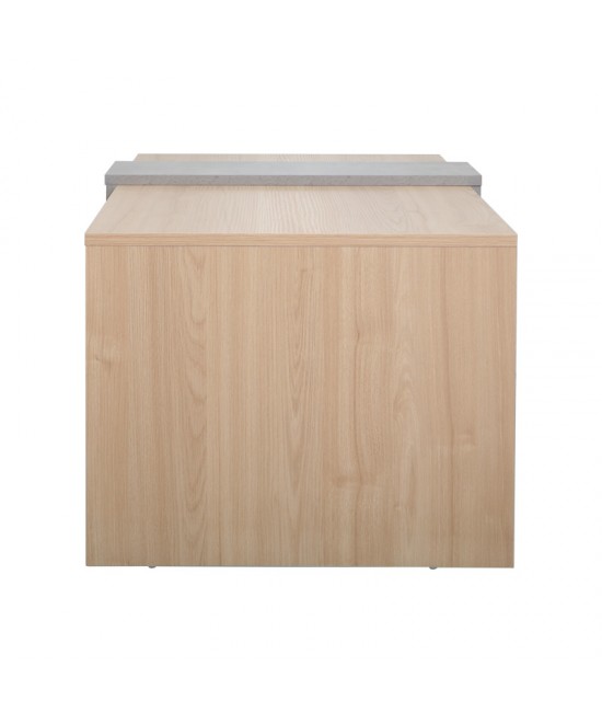 Τραπέζι σαλονιού Cozeto pakoworld σε φυσική με γκρι cement απόχρωση 100x53x41.5εκ