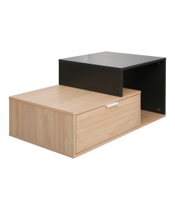 Τραπέζι σαλονιού Vople pakoworld σε φυσική με ανθρακί απόχρωση 90x50x40εκ