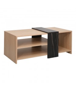 Τραπέζι σαλονιού Cozeto pakoworld σε φυσική απόχρωση με όψη μαρμάρου 100x53x41.5εκ