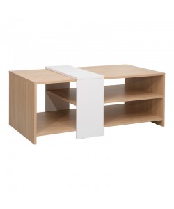 Τραπέζι σαλονιού Cozeto pakoworld σε φυσική-λευκή απόχρωση 100x53x41.5εκ