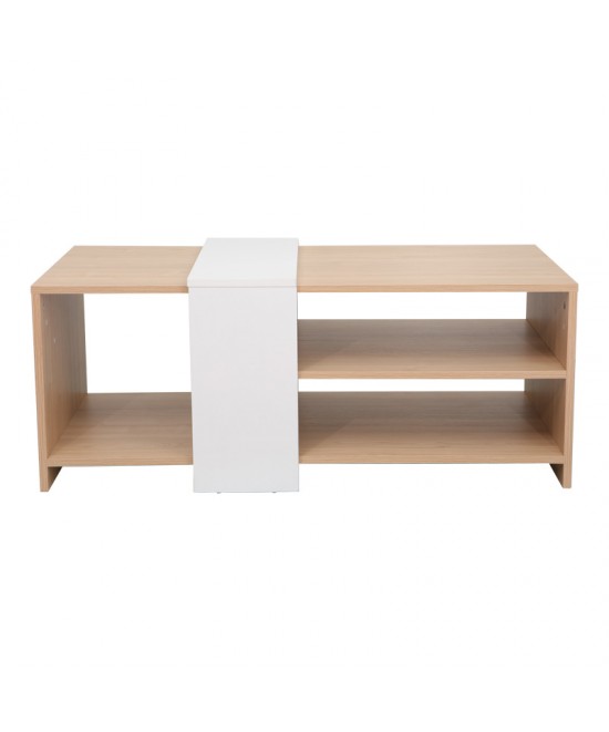 Τραπέζι σαλονιού Cozeto pakoworld σε φυσική-λευκή απόχρωση 100x53x41.5εκ