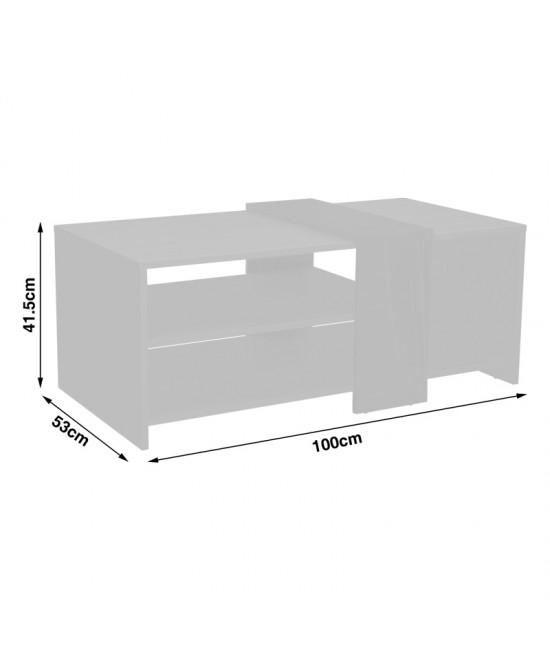 Τραπέζι σαλονιού Cozeto pakoworld σε φυσική-λευκή απόχρωση 100x53x41.5εκ