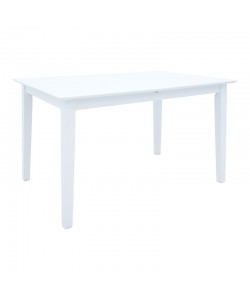 Tραπέζι επεκτεινόμενο Mabor pakoworld ξύλο σε λευκή απόχρωση 120-150x80x73,8εκ