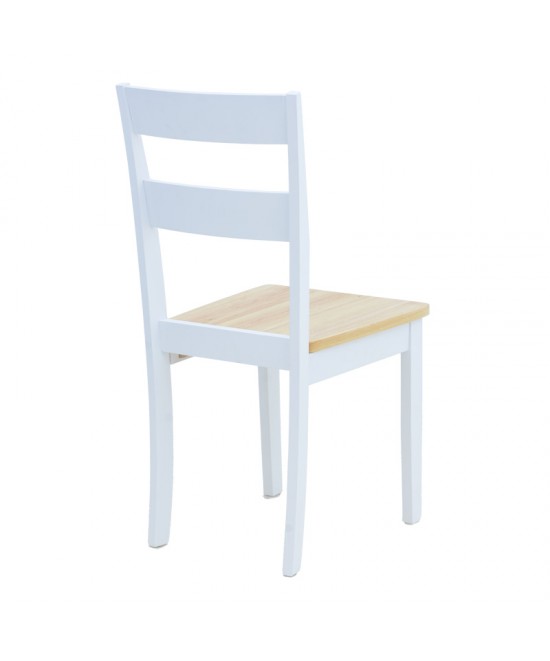 Καρέκλα York pakoworld σε λευκή-φυσική απόχρωση 39.5x47.5x89εκ