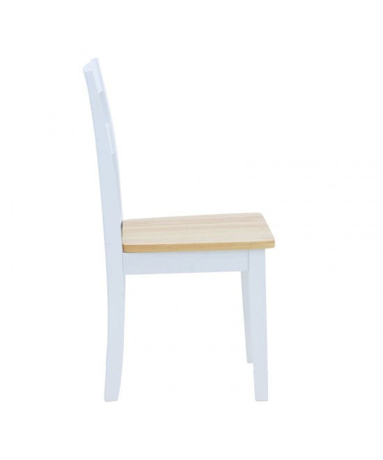 Καρέκλα York pakoworld σε λευκή-φυσική απόχρωση 39.5x47.5x89εκ