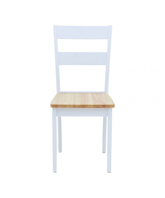 Καρέκλα York pakoworld σε λευκή-φυσική απόχρωση 39.5x47.5x89εκ