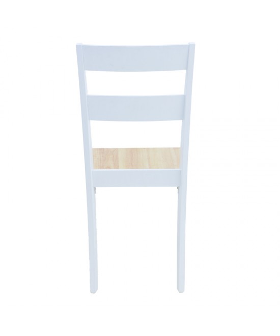 Καρέκλα York pakoworld σε λευκή-φυσική απόχρωση 39.5x47.5x89εκ