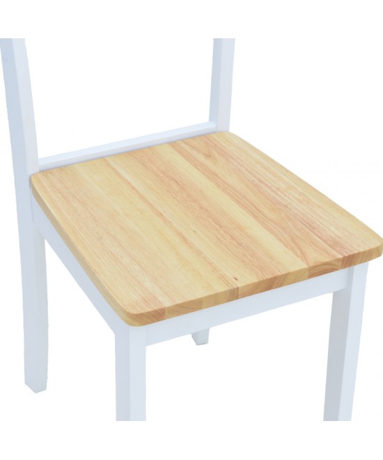 Καρέκλα York pakoworld σε λευκή-φυσική απόχρωση 39.5x47.5x89εκ