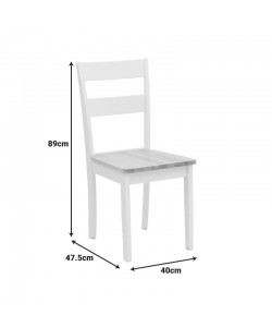 Καρέκλα York pakoworld σε λευκή-φυσική απόχρωση 39.5x47.5x89εκ