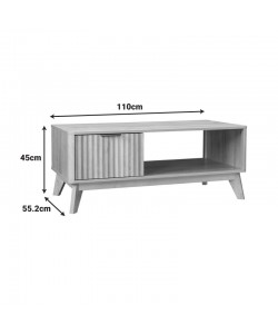 Τραπέζι σαλονιού Hamea pakoworld mdf σε φυσική απόχρωση 110x55,2x45εκ