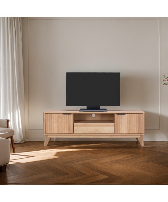 Έπιπλο τηλεόρασης Hamea pakoworld mdf σε φυσική απόχρωση 145x39,5x49εκ