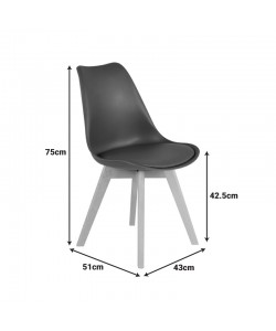 Καρέκλα Gaston pakoworld PP-PU καφέ απόχρωση- φυσικό πόδι 43x51x75εκ