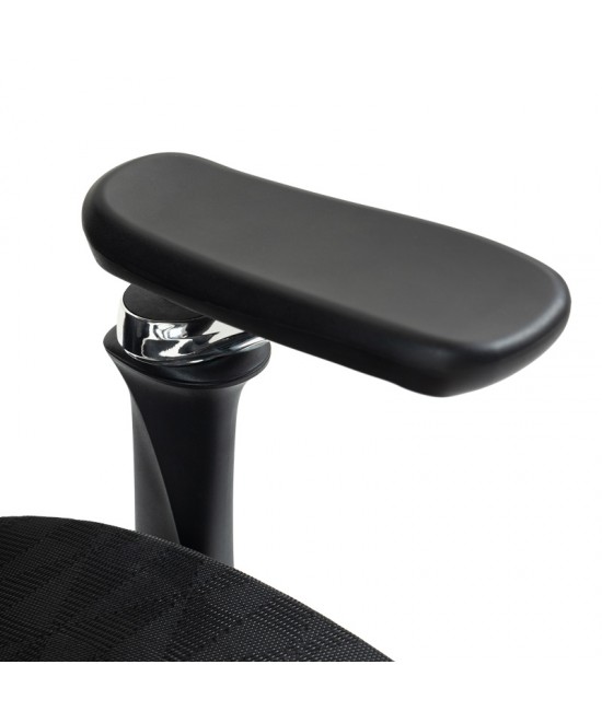 Καρέκλα γραφείου εργασίας Jeffer pakoworld mesh σε μαύρη απόχρωση 67x62x115-125εκ