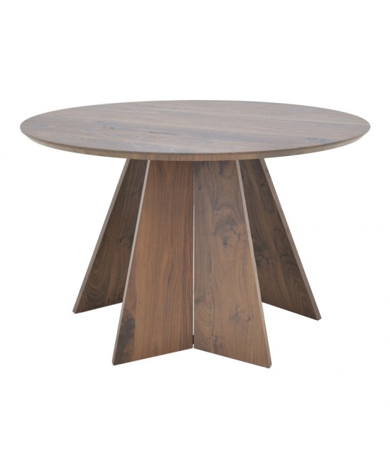 Τραπέζι Bibble pakoworld mdf σε καρυδί απόχρωση Φ120x76εκ