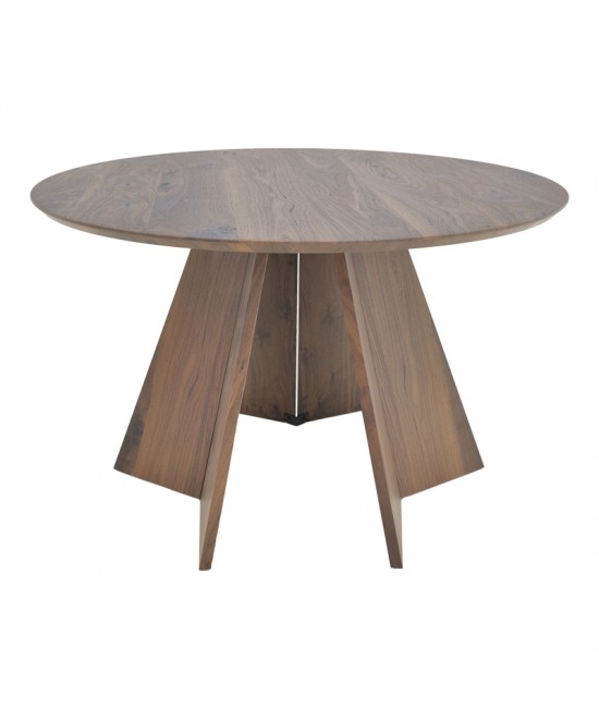 Τραπέζι Bibble pakoworld mdf σε καρυδί απόχρωση Φ120x76εκ