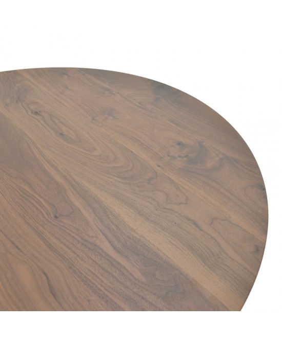 Τραπέζι Bibble pakoworld mdf σε καρυδί απόχρωση Φ120x76εκ