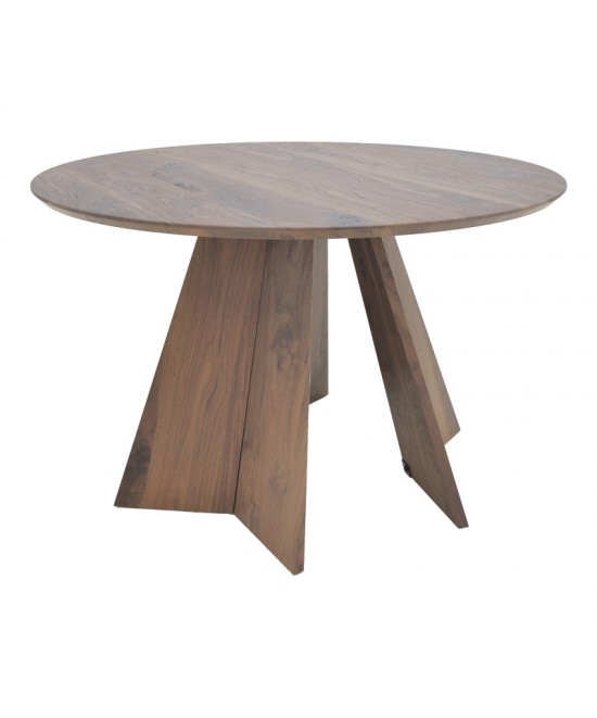 Τραπέζι Bibble pakoworld mdf σε καρυδί απόχρωση Φ120x76εκ