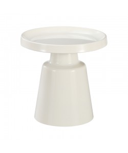 Βοηθητικό τραπέζι Ginoze Inart μέταλλο σε λευκή απόχρωση Φ50x48.5εκ