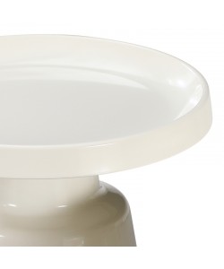 Βοηθητικό τραπέζι Ginoze Inart μέταλλο σε λευκή απόχρωση Φ50x48.5εκ