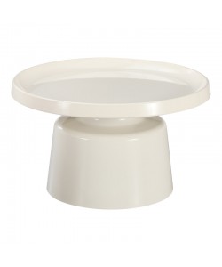 Τραπέζι σαλονιού Ginoze Inart μέταλλο σε λευκή απόχρωση Φ70x38εκ