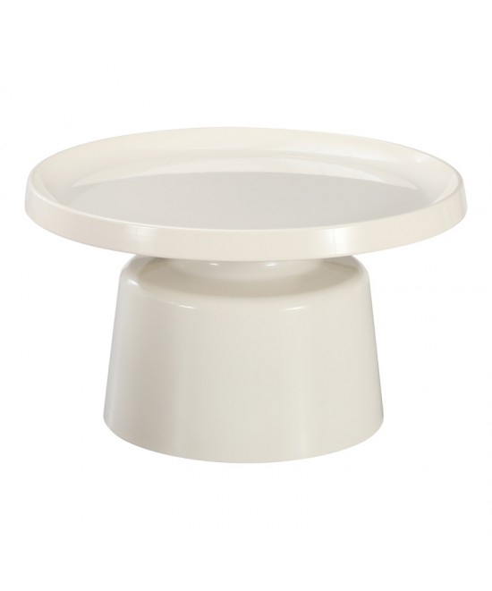 Τραπέζι σαλονιού Ginoze Inart μέταλλο σε λευκή απόχρωση Φ70x38εκ