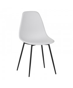 Καρέκλα Ballen pakoworld pp λευκό με μαύρα μεταλλικά πόδια 41.5x53x84.5εκ