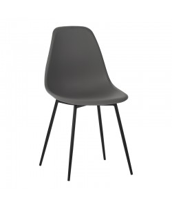 Καρέκλα Ballen pakoworld pp μαύρο με ανθρακί μεταλλικά πόδια 41.5x53x84.5εκ