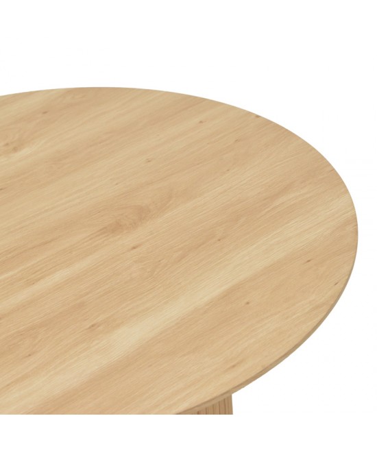 Τραπέζι σαλονιού Opols pakoworld mdf σε  φυσική απόχρωση Φ90x42εκ