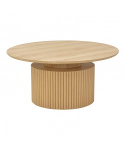 Τραπέζι σαλονιού Opols pakoworld mdf σε  φυσική απόχρωση Φ90x42εκ