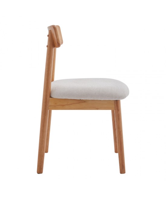 Καρέκλα Tullo pakoworld rubberwood σε φυσική απόχρωση 46x45x78εκ