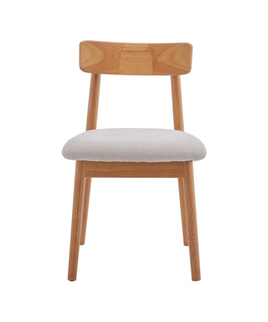 Καρέκλα Tullo pakoworld rubberwood σε φυσική απόχρωση 46x45x78εκ