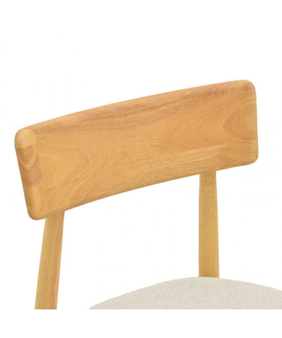 Καρέκλα Tullo pakoworld rubberwood σε φυσική απόχρωση 46x45x78εκ