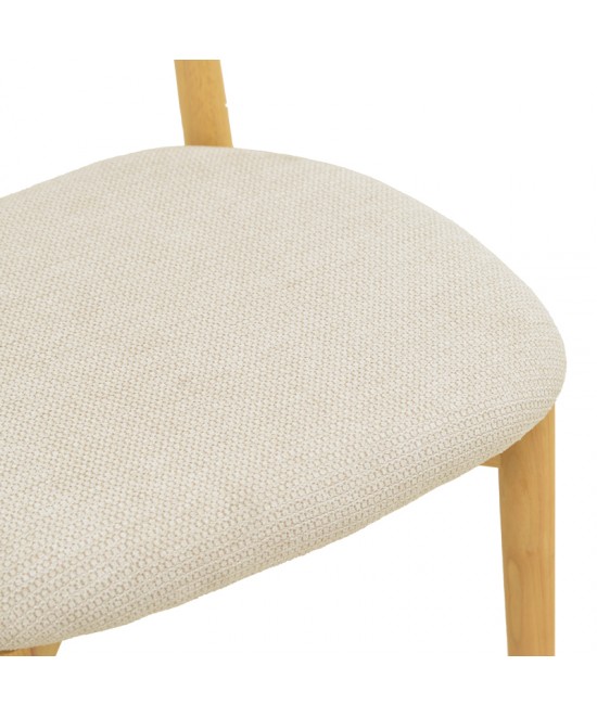 Καρέκλα Tullo pakoworld rubberwood σε φυσική απόχρωση 46x45x78εκ