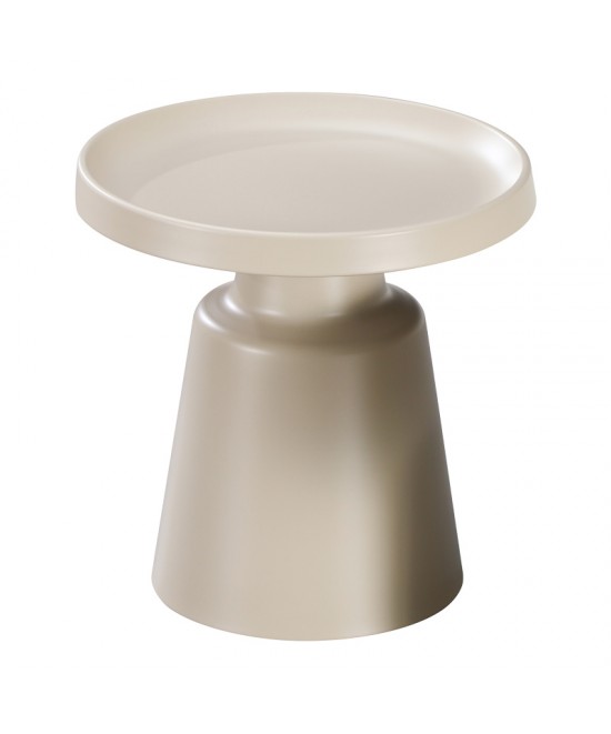 Βοηθητικό τραπέζι Ginoze Inart μέταλλο σε cappuccino απόχρωση Φ50x48.5εκ