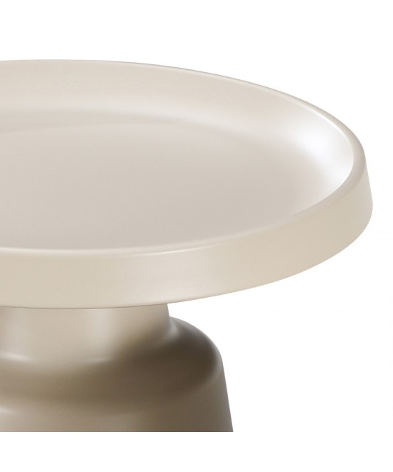 Βοηθητικό τραπέζι Ginoze Inart μέταλλο σε cappuccino απόχρωση Φ50x48.5εκ