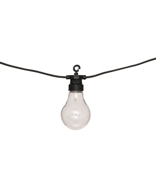 Διακοσμητική γιρλάντα με 10 led φωτάκια Karivan pakoworld σε μαύρη απόχρωση 490x12x6εκ