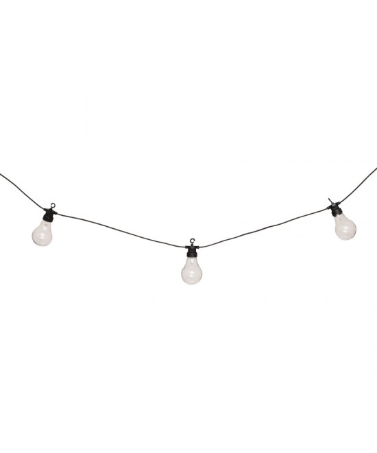 Διακοσμητική γιρλάντα με 10 led φωτάκια Karivan pakoworld σε μαύρη απόχρωση 490x12x6εκ