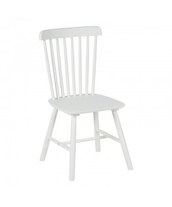 Καρέκλα Melia pakoworld rubberwood σε λευκή απόχρωση 45x51x87εκ