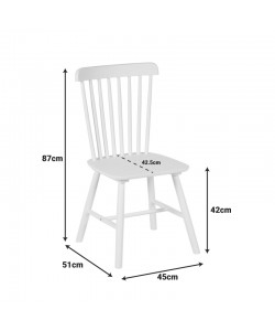 Καρέκλα Melia pakoworld rubberwood σε λευκή απόχρωση 45x51x87εκ