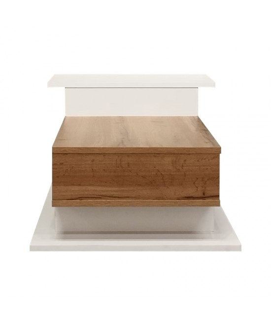 Τραπέζι σαλονιού Nuvele pakoworld σε λευκή-sonoma απόχρωση 90x50x35εκ