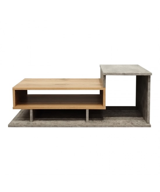 Τραπέζι σαλονιού Nuvele pakoworld σε γκρι antique-sonoma απόχρωση 90x50x35εκ