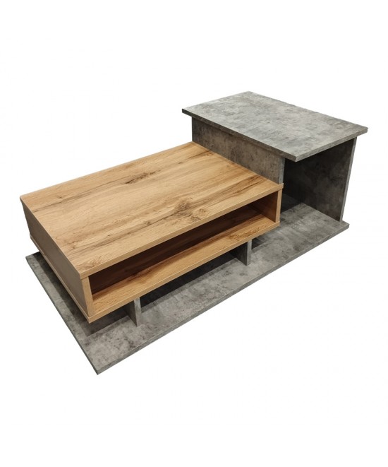 Τραπέζι σαλονιού Nuvele pakoworld σε γκρι antique-sonoma απόχρωση 90x50x35εκ