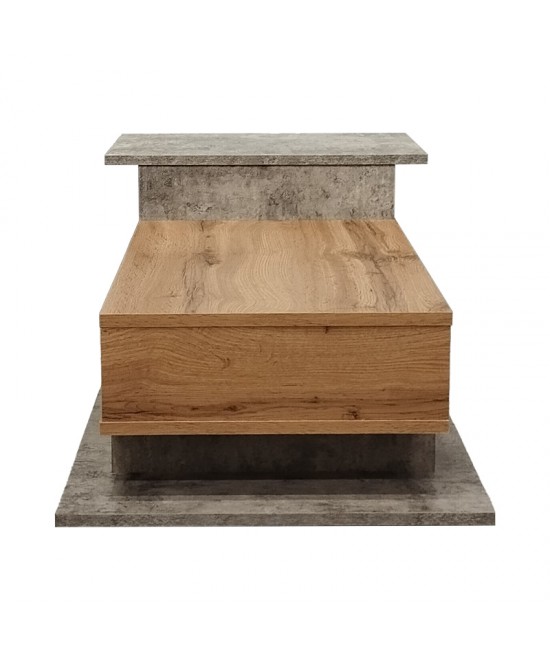 Τραπέζι σαλονιού Nuvele pakoworld σε γκρι antique-sonoma απόχρωση 90x50x35εκ